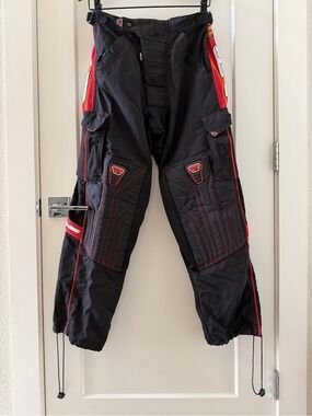 Proto Paintball Pants Men's Black and Red Tactical Cargo Pants Size S
